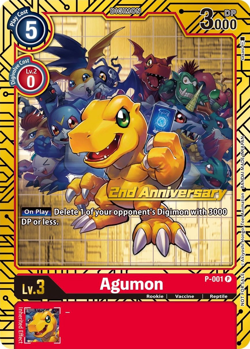 Agumon [P-001] (2nd Anniversary Card Set) [Promotional Cards] | Anubis Games and Hobby