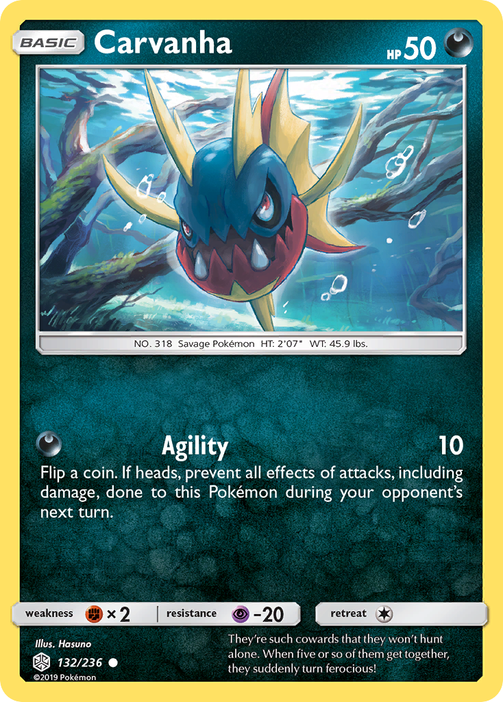 Carvanha (132/236) [Sun & Moon: Cosmic Eclipse] | Anubis Games and Hobby