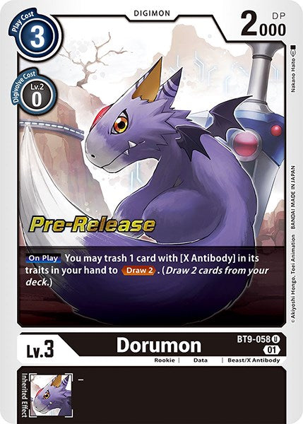 Dorumon [BT9-058] [X Record Pre-Release Promos] | Anubis Games and Hobby