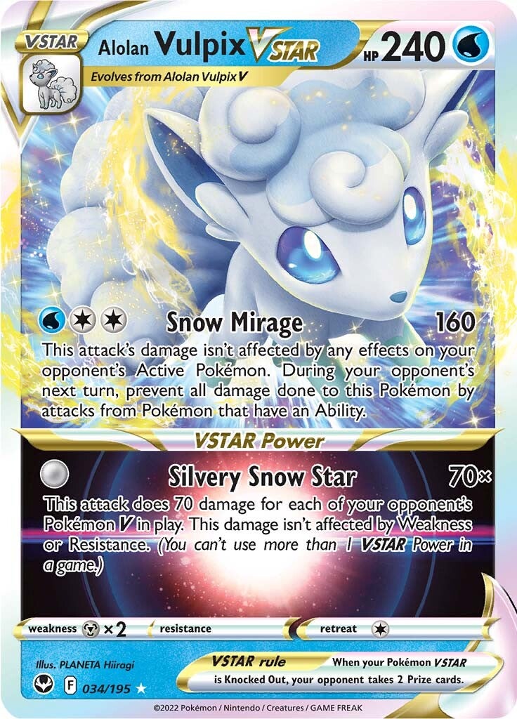 Alolan Vulpix VSTAR (034/195) [Sword & Shield: Silver Tempest] | Anubis Games and Hobby