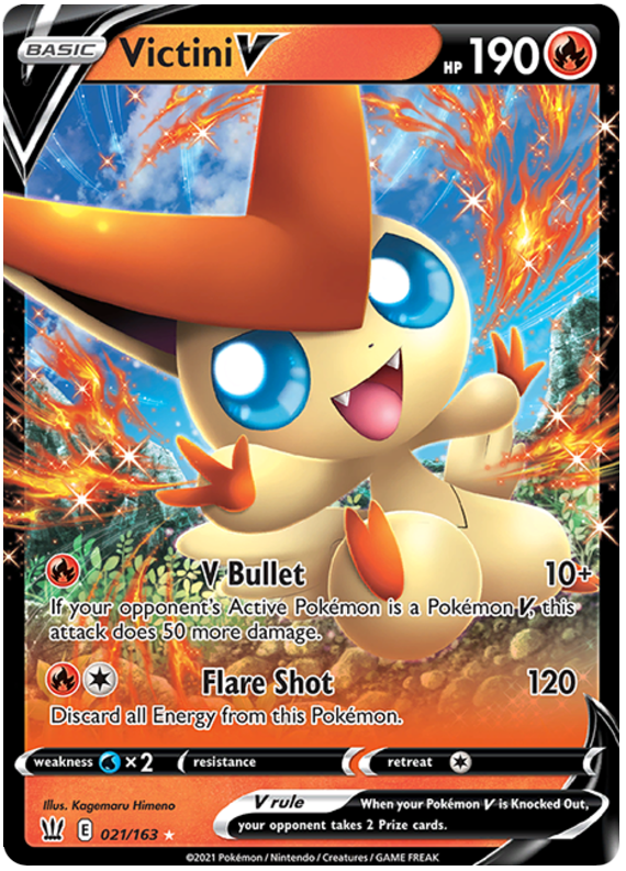 Victini V (021/163) [Sword & Shield: Battle Styles] | Anubis Games and Hobby