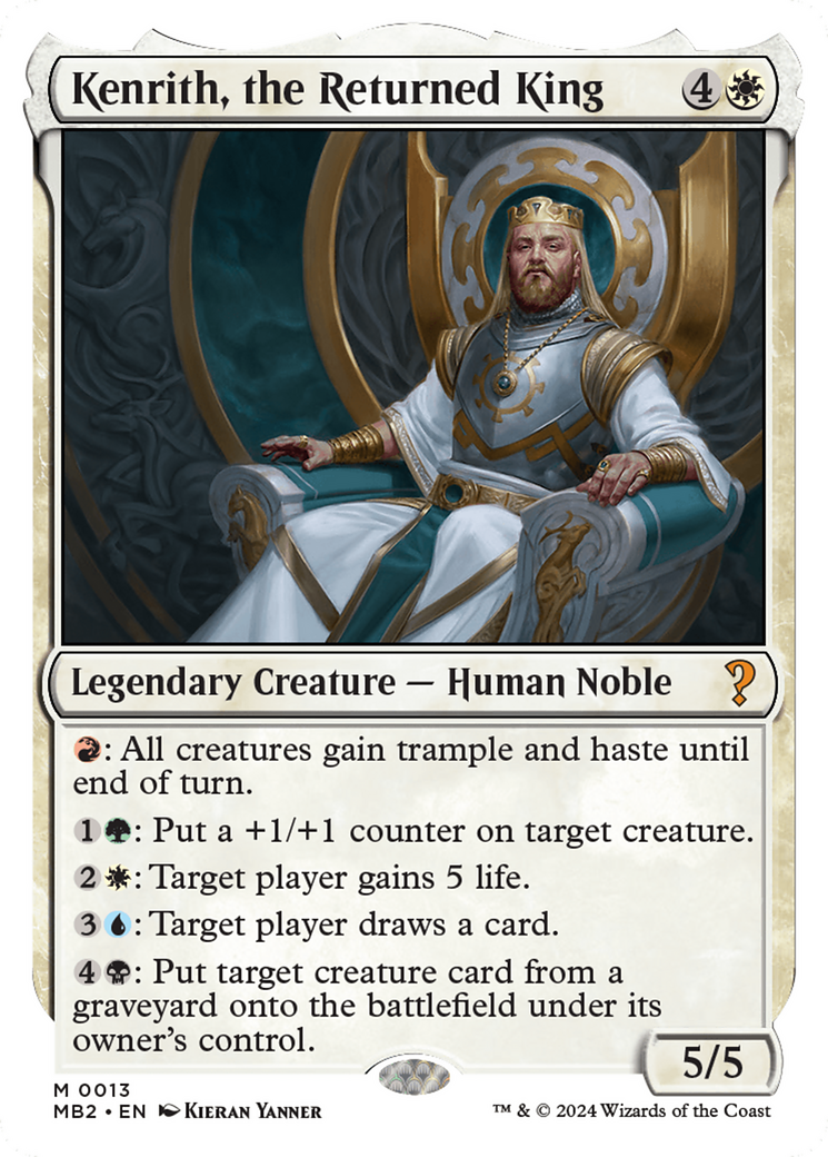 Kenrith, the Returned King (White Border) [Mystery Booster 2] | Anubis Games and Hobby