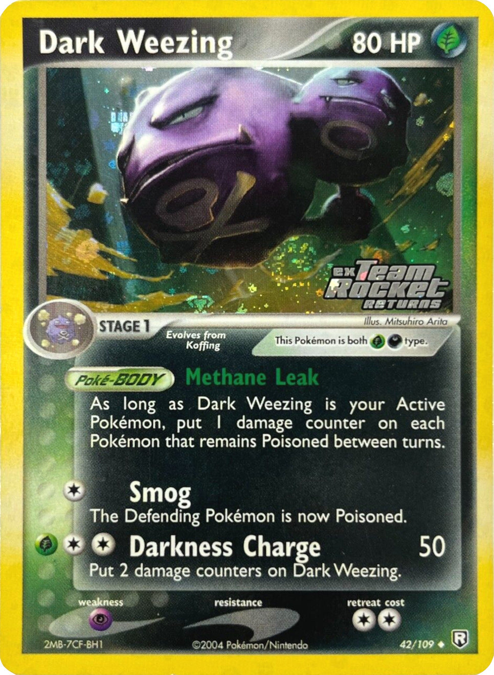 Dark Weezing (42/109) (Stamped) [EX: Team Rocket Returns] | Anubis Games and Hobby
