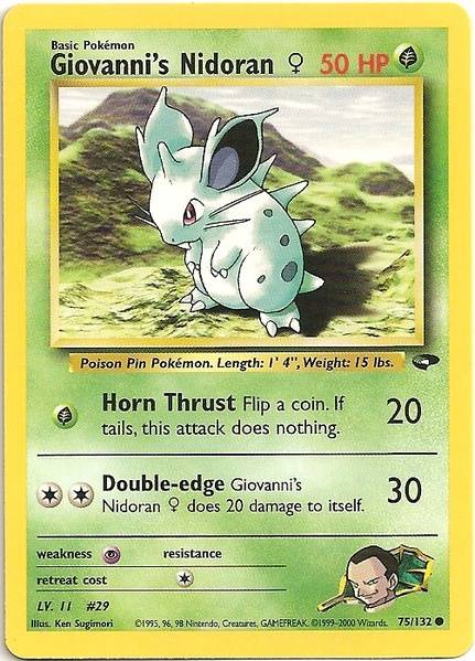 Giovanni's Nidoran (75/132) (Female) [Gym Challenge Unlimited] | Anubis Games and Hobby