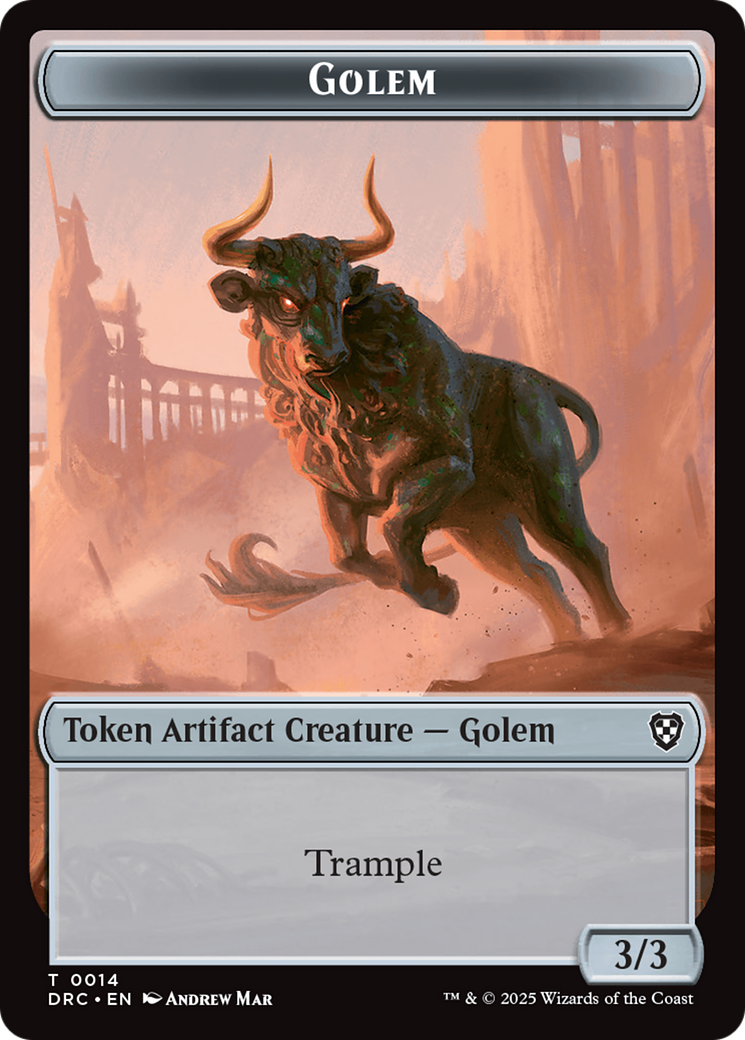 Golem (0014) // Thopter (0010) Double-Sided Token [Aetherdrift Tokens] | Anubis Games and Hobby