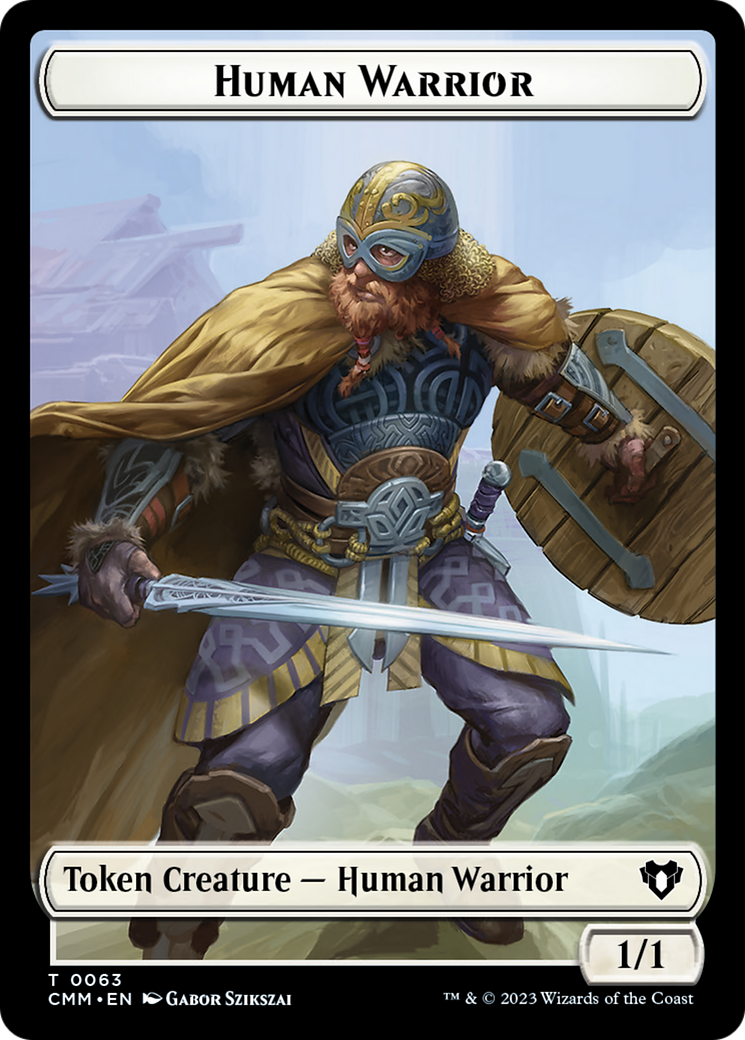 Human Warrior // Zombie Army Double-Sided Token [Commander Masters Tokens] | Anubis Games and Hobby