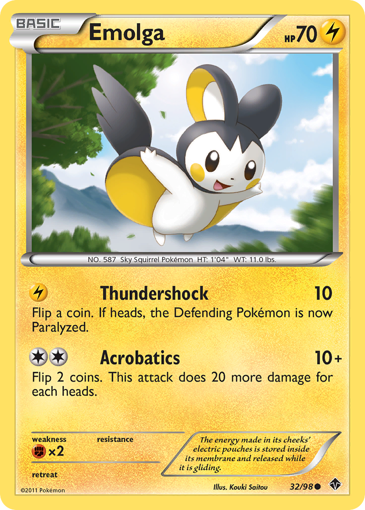 Emolga (32/98) [Black & White: Emerging Powers] | Anubis Games and Hobby