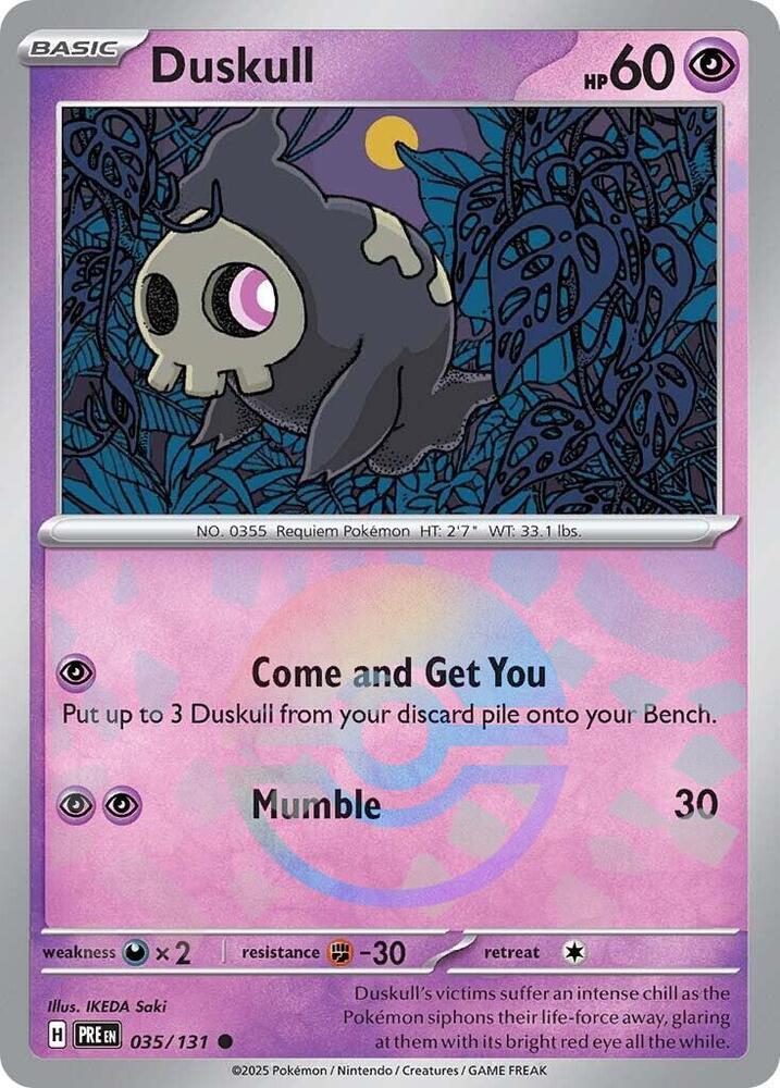 Duskull (035/131) (Poke Ball Pattern) [Scarlet & Violet: Prismatic Evolutions] | Anubis Games and Hobby