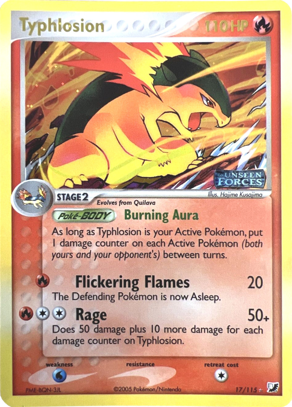 Typhlosion (17/115) (Stamped) [EX: Unseen Forces] | Anubis Games and Hobby