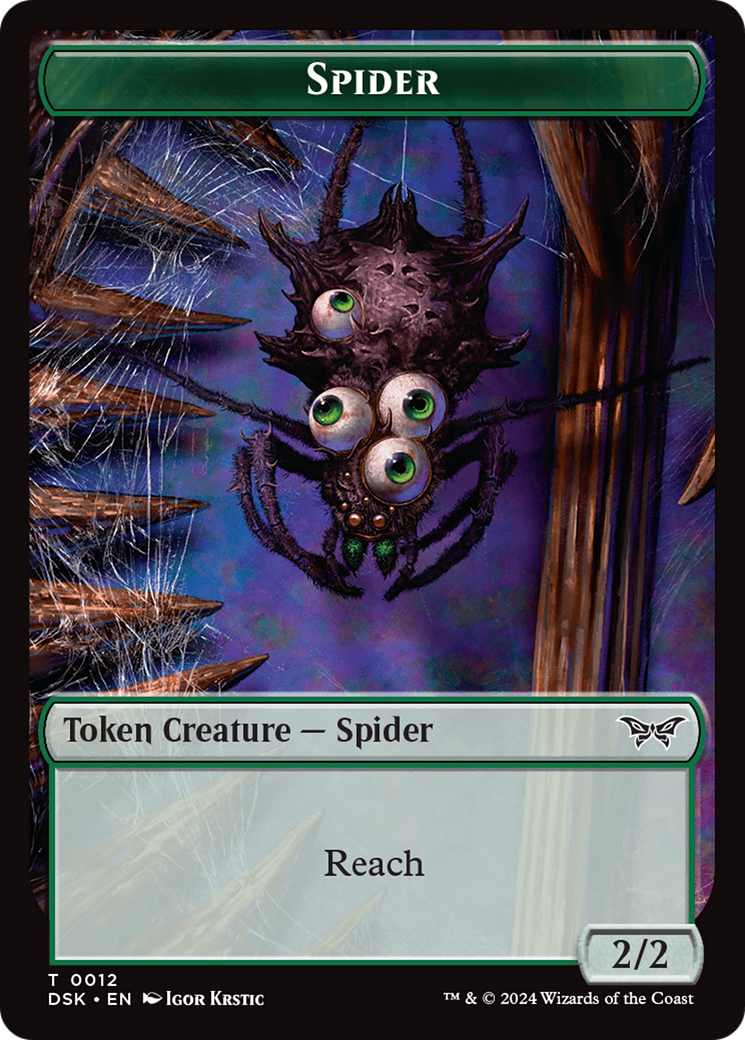 Toy // Spider Double-Sided Token [Duskmourn: House of Horror Tokens] | Anubis Games and Hobby