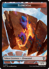 Elemental (0021) // Phyrexian Myr Double-Sided Token [Secrets of Strixhaven Commander Tokens] | Anubis Games and Hobby