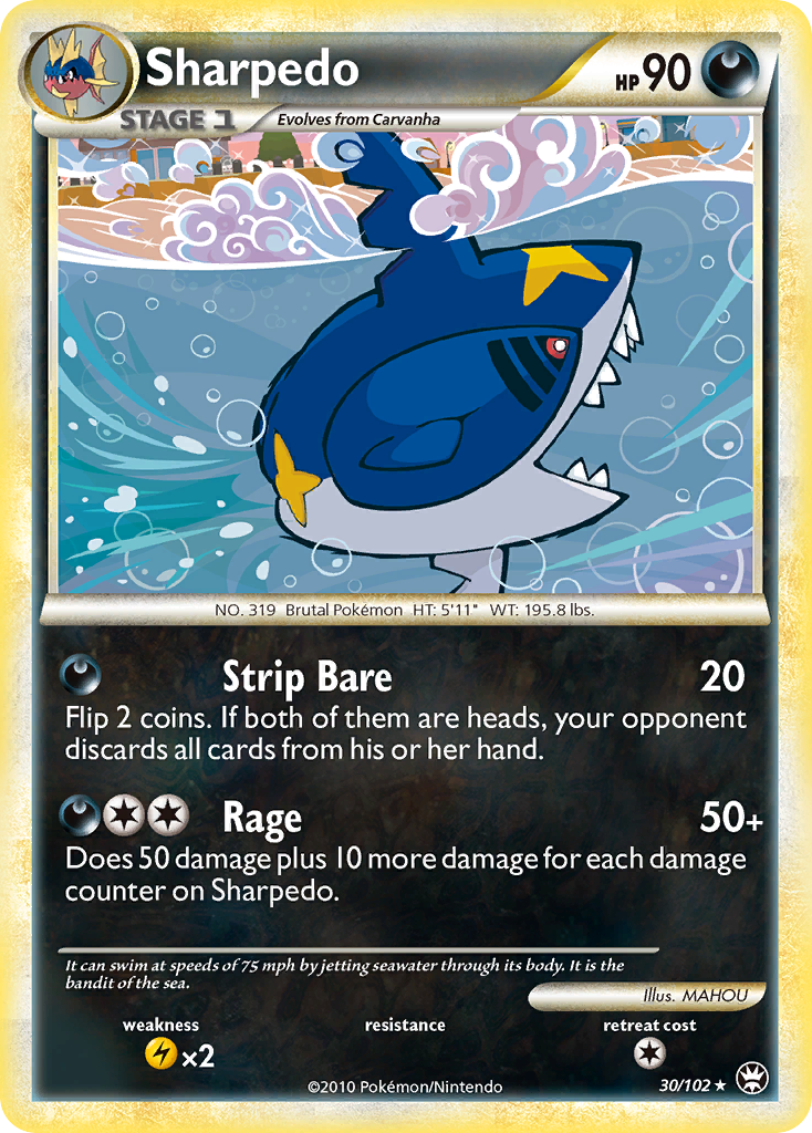 Sharpedo (30/102) [HeartGold & SoulSilver: Triumphant] | Anubis Games and Hobby