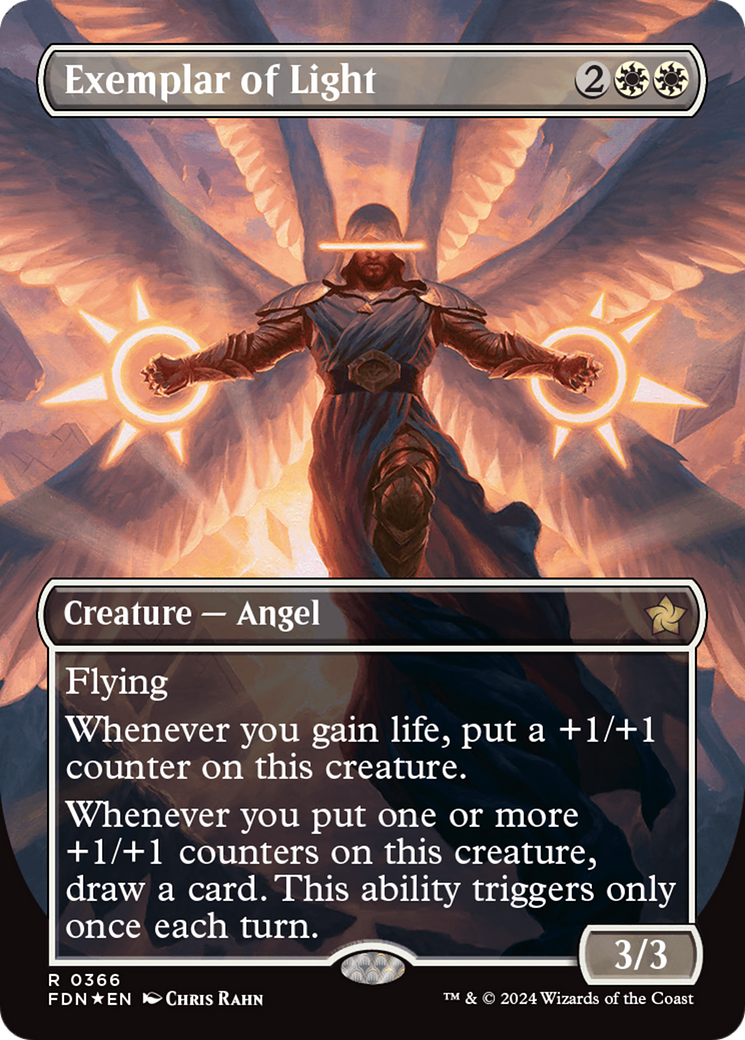 Exemplar of Light (Borderless) (Mana Foil) [Foundations] | Anubis Games and Hobby