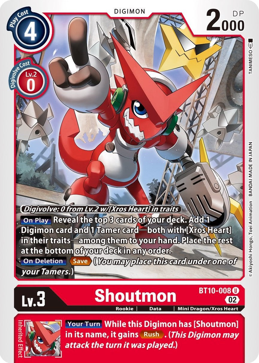 Shoutmon [BT10-008] [Xros Encounter] | Anubis Games and Hobby