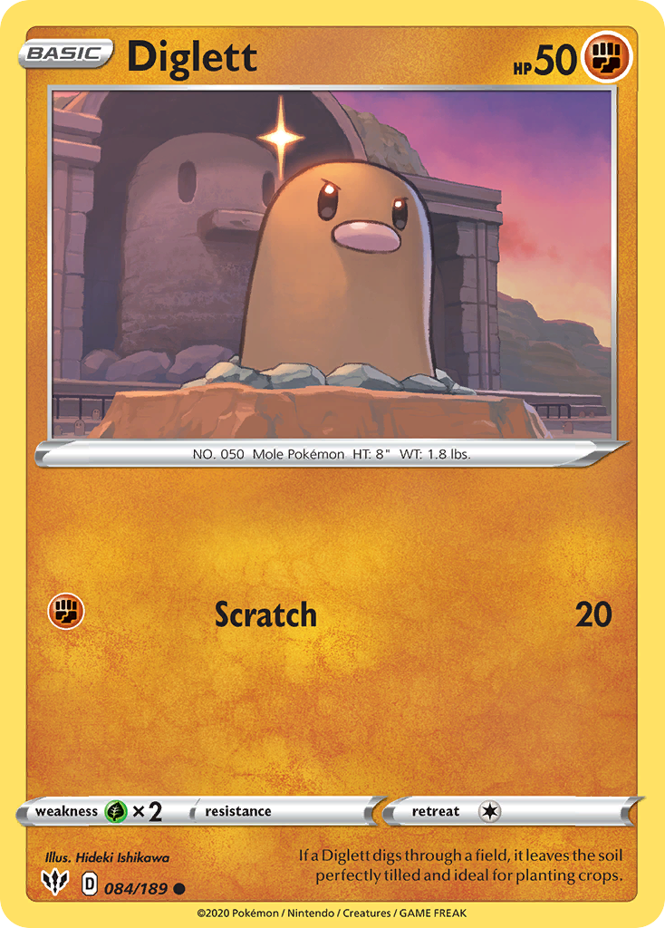 Diglett (084/189) [Sword & Shield: Darkness Ablaze] | Anubis Games and Hobby