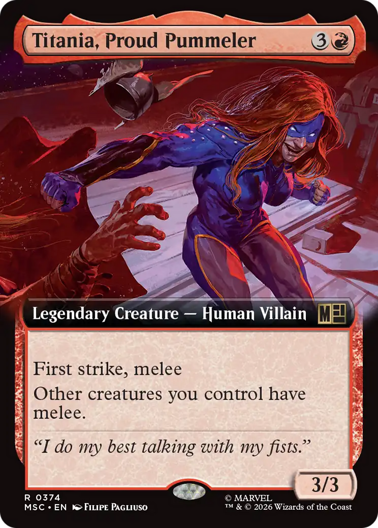 Titania, Proud Pummeler (Extended Art) [Marvel Super Heroes Commander] | Anubis Games and Hobby