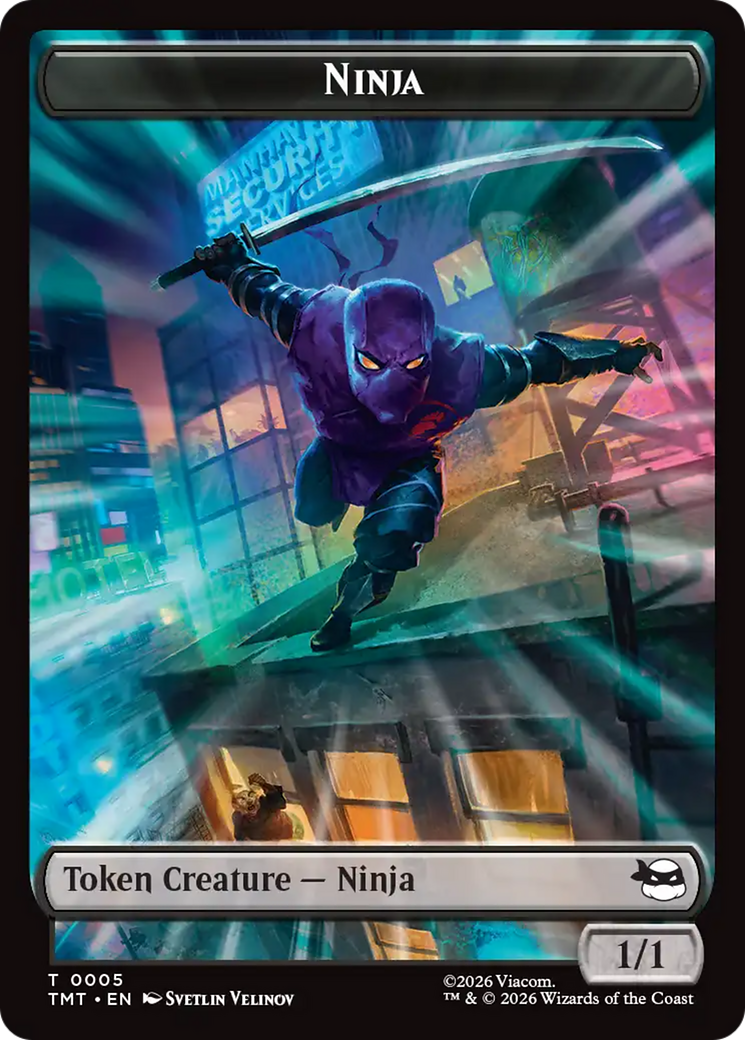 Treasure // Ninja Double-Sided Token [Teenage Mutant Ninja Turtles Commander Tokens] | Anubis Games and Hobby