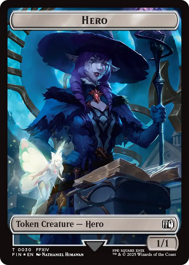Hero (0030) // Wizard (0035) Double-Sided Token (Surge Foil) [FINAL FANTASY Tokens] | Anubis Games and Hobby