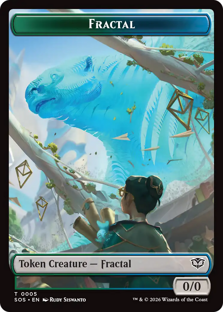 Boar // Fractal (0005) Double-Sided Token [Secrets of Strixhaven Commander Tokens] | Anubis Games and Hobby