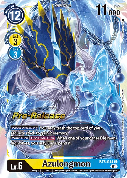 Azulongmon [BT8-044] [New Awakening Pre-Release Cards] | Anubis Games and Hobby