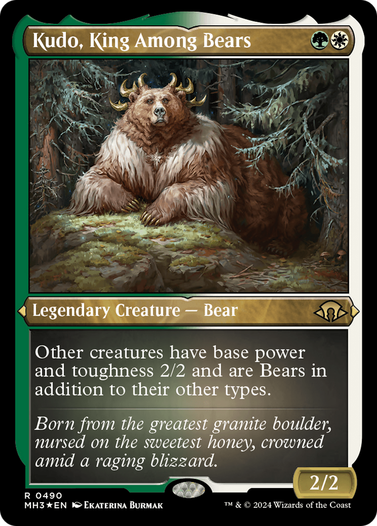 Kudo, King Among Bears (Foil Etched) [Modern Horizons 3] | Anubis Games and Hobby