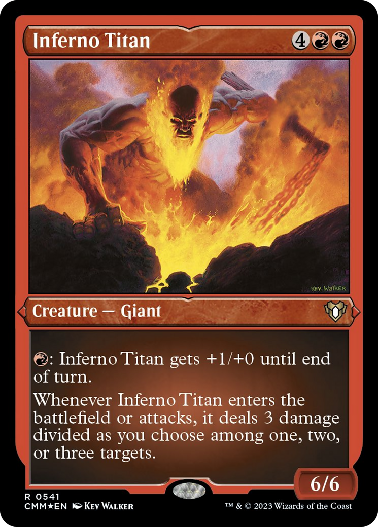 Inferno Titan (Foil Etched) [Commander Masters] | Anubis Games and Hobby