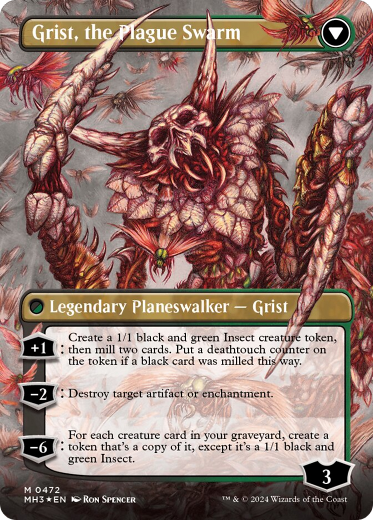 Grist, Voracious Larva // Grist, the Plague Swarm (Borderless) (Textured Foil) [Modern Horizons 3] | Anubis Games and Hobby