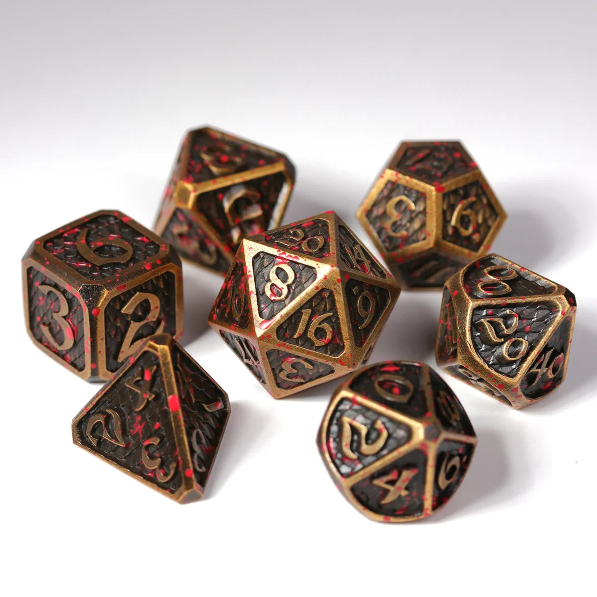 Drakona Bloodscale Electrum RPG Dice | Anubis Games and Hobby