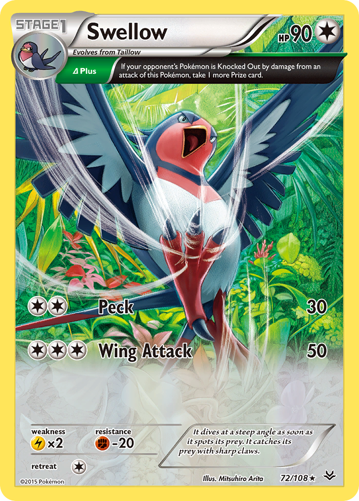 Swellow (72/108) [XY: Roaring Skies] | Anubis Games and Hobby