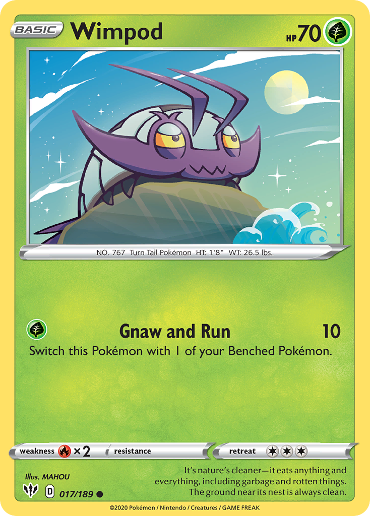 Wimpod (017/189) [Sword & Shield: Darkness Ablaze] | Anubis Games and Hobby