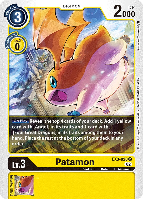 Patamon [EX3-028] [Draconic Roar] | Anubis Games and Hobby