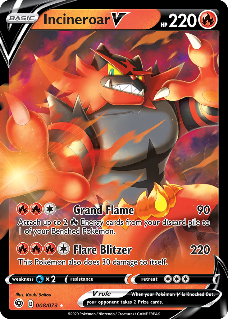 Incineroar V (008/073) [Sword & Shield: Champion's Path] | Anubis Games and Hobby