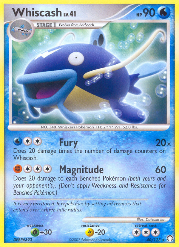 Whiscash (40/123) [Diamond & Pearl: Mysterious Treasures] | Anubis Games and Hobby