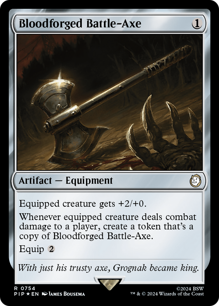 Bloodforged Battle-Axe (Surge Foil) [Fallout] | Anubis Games and Hobby