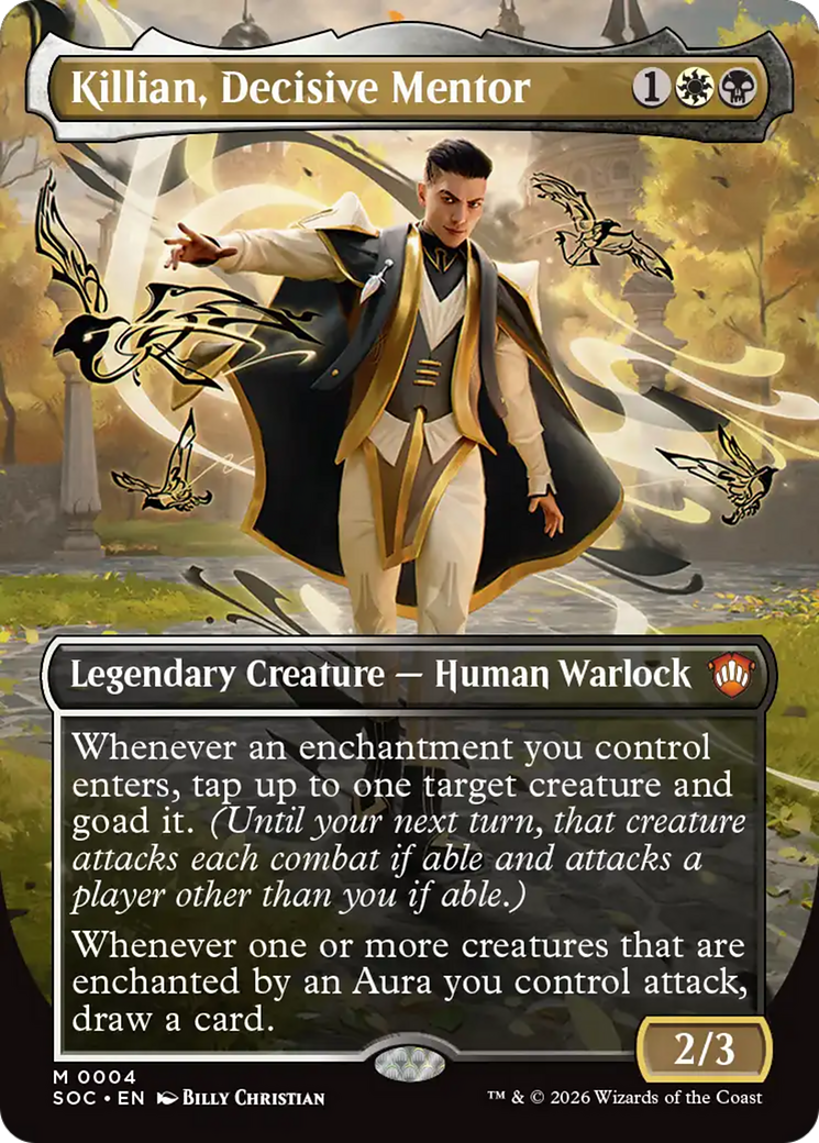 Killian, Decisive Mentor (Borderless) [Secrets of Strixhaven Commander] | Anubis Games and Hobby