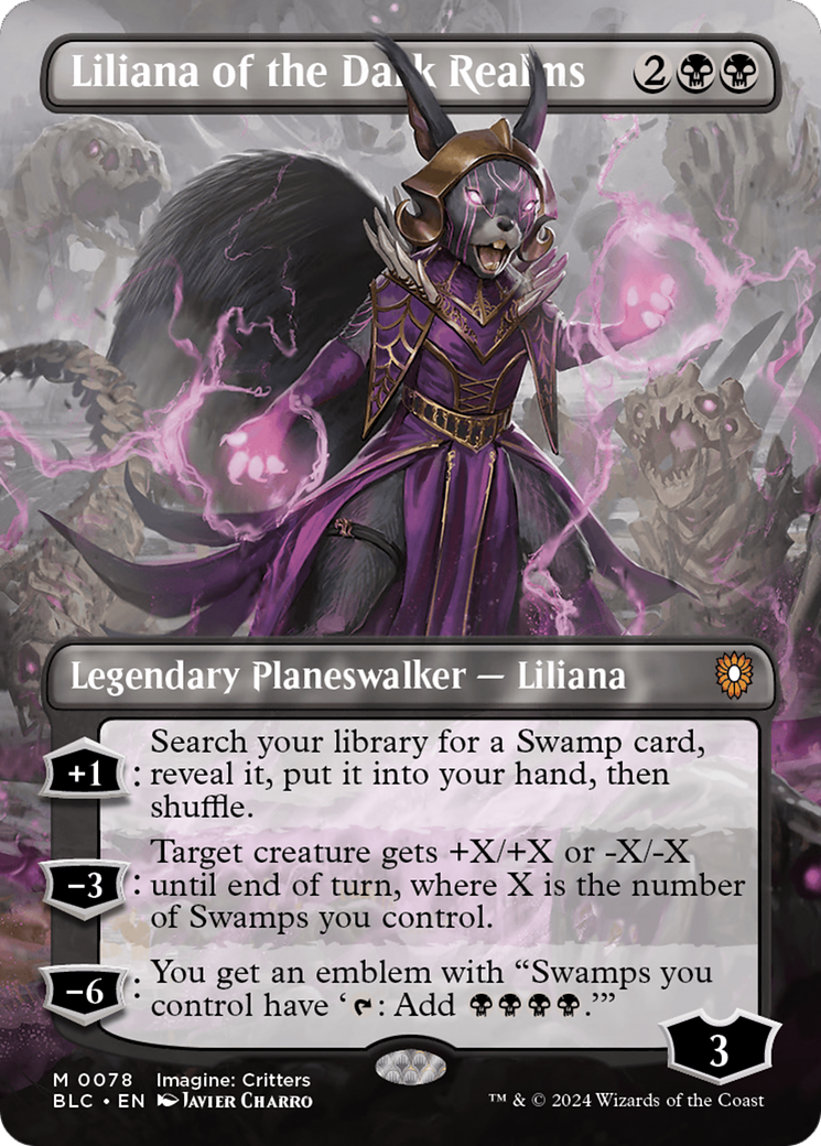 Liliana of the Dark Realms (Borderless) [Bloomburrow Commander] | Anubis Games and Hobby