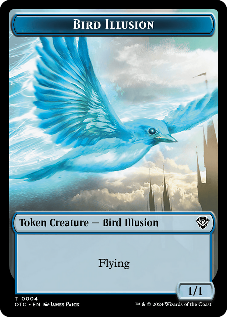 Bird Illusion // Elemental (0014) Double-Sided Token [Outlaws of Thunder Junction Commander Tokens] | Anubis Games and Hobby