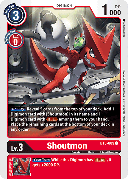 Shoutmon [BT5-009] [Battle of Omni] | Anubis Games and Hobby