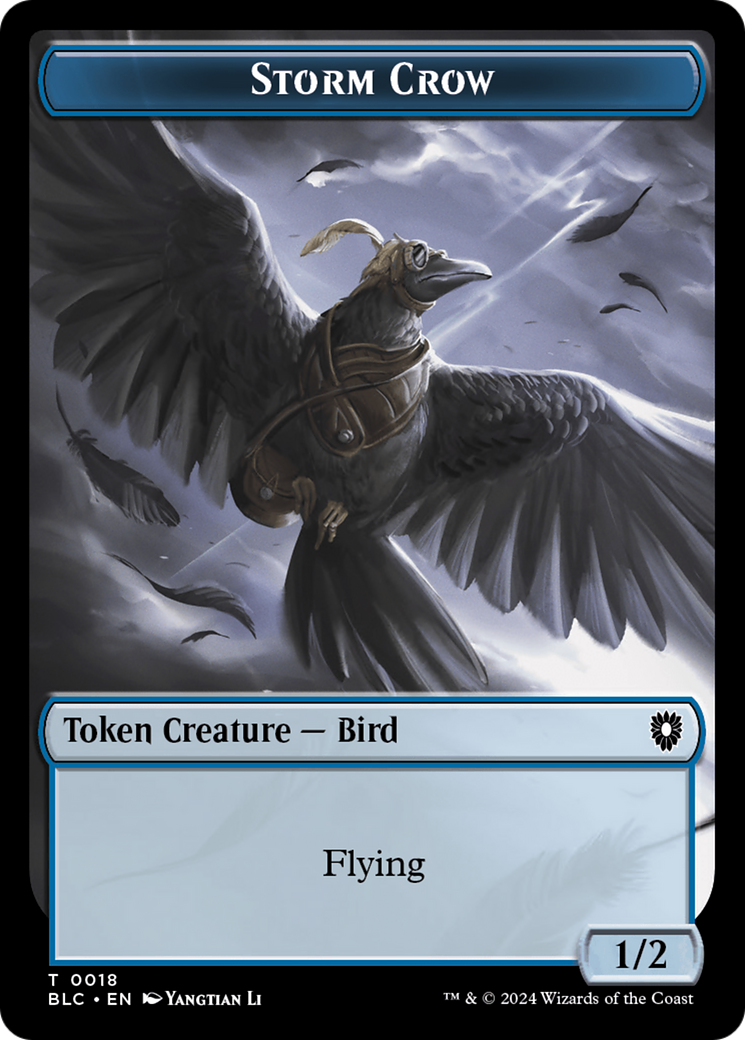 Storm Crow // Bird (003) Double-Sided Token [Bloomburrow Commander Tokens] | Anubis Games and Hobby