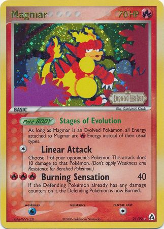 Magmar (21/92) (Stamped) [EX: Legend Maker] | Anubis Games and Hobby