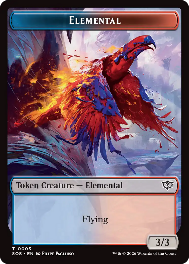 Elemental (0003) // Treasure Double-Sided Token [Secrets of Strixhaven Tokens] | Anubis Games and Hobby