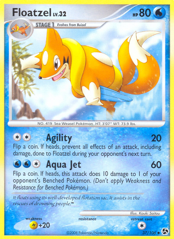 Floatzel (37/106) [Diamond & Pearl: Great Encounters] | Anubis Games and Hobby