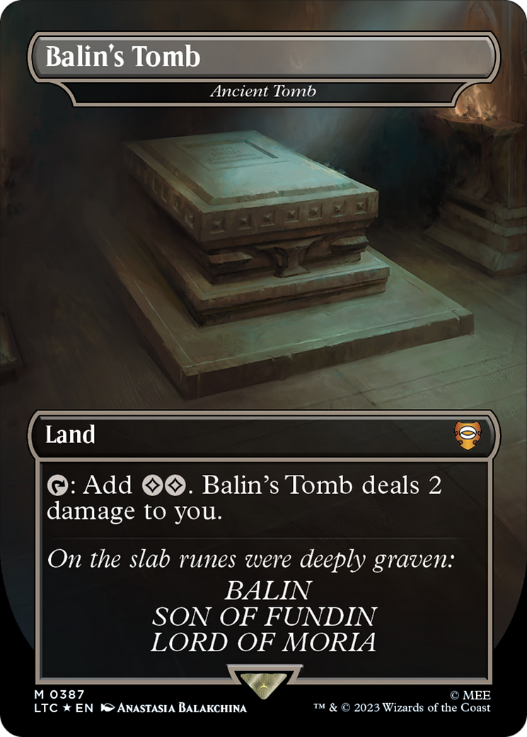 Balin's Tomb - Ancient Tomb (Borderless) (Surge Foil Realms and Relics) [The Lord of the Rings: Tales of Middle-Earth Commander] | Anubis Games and Hobby