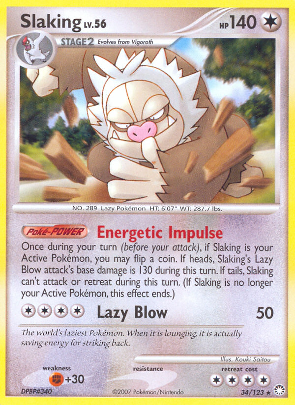 Slaking (34/123) [Diamond & Pearl: Mysterious Treasures] | Anubis Games and Hobby