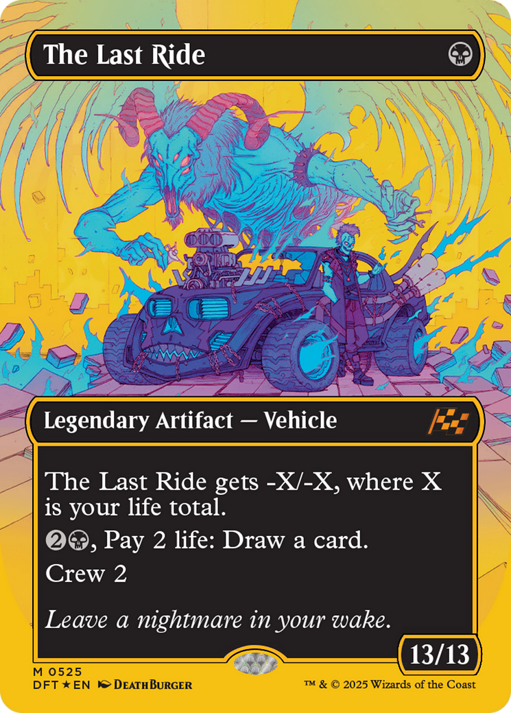 The Last Ride (Borderless) (First-Place Foil) [Aetherdrift] | Anubis Games and Hobby