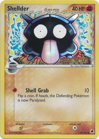 Shellder (63/101) (Delta Species) (Stamped) [EX: Dragon Frontiers] | Anubis Games and Hobby