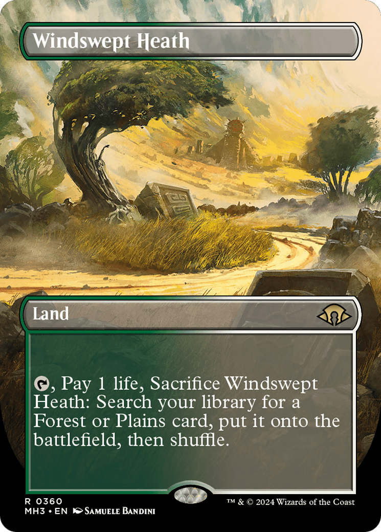 Windswept Heath (Borderless) [Modern Horizons 3] | Anubis Games and Hobby