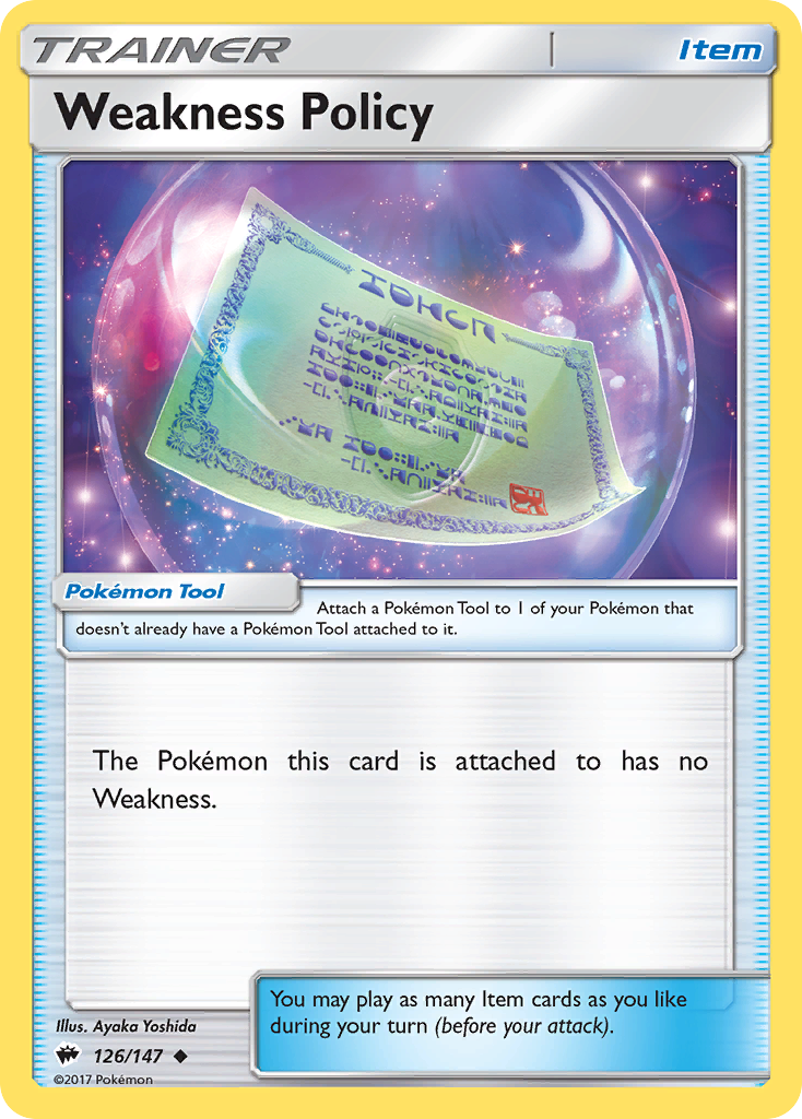 Weakness Policy (126/147) [Sun & Moon: Burning Shadows] | Anubis Games and Hobby