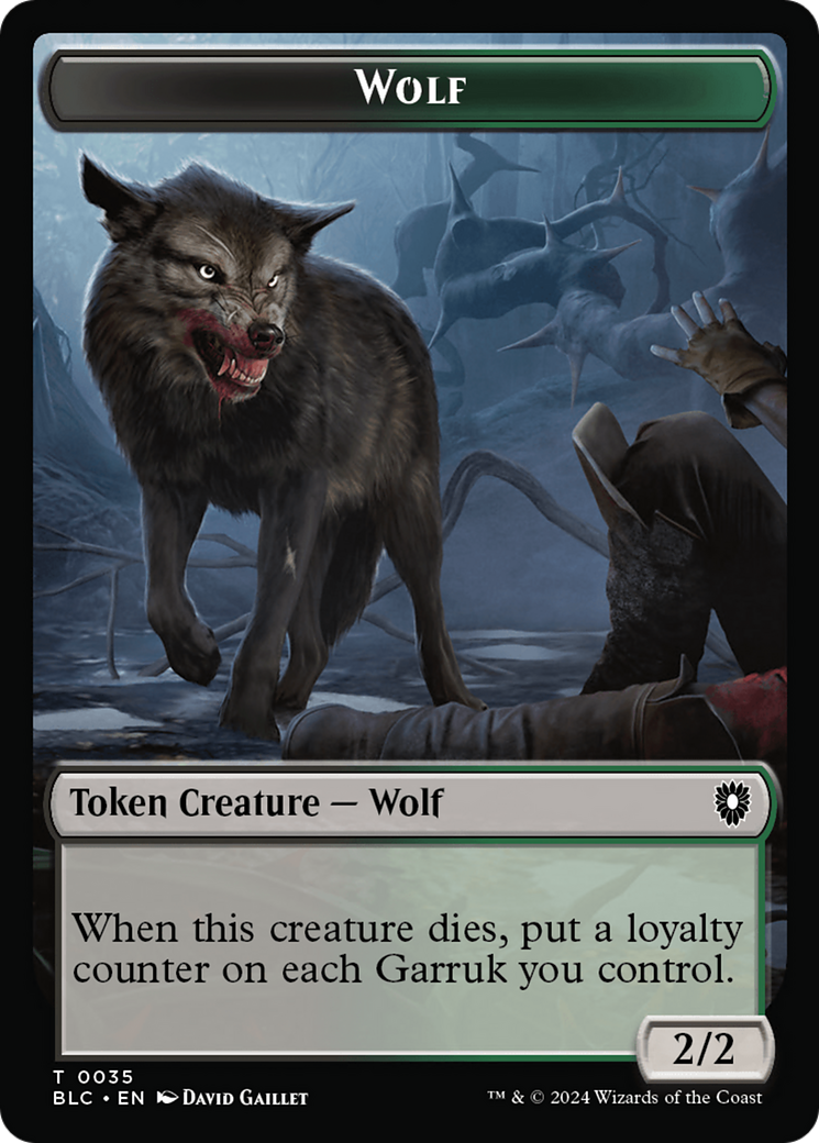 Human Soldier // Wolf (035) Double-Sided Token [Bloomburrow Commander Tokens] | Anubis Games and Hobby