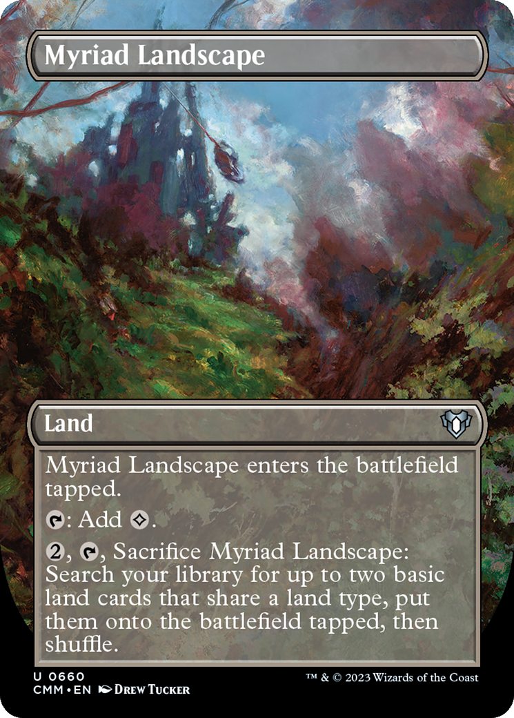 Myriad Landscape (Borderless Alternate Art) [Commander Masters] | Anubis Games and Hobby